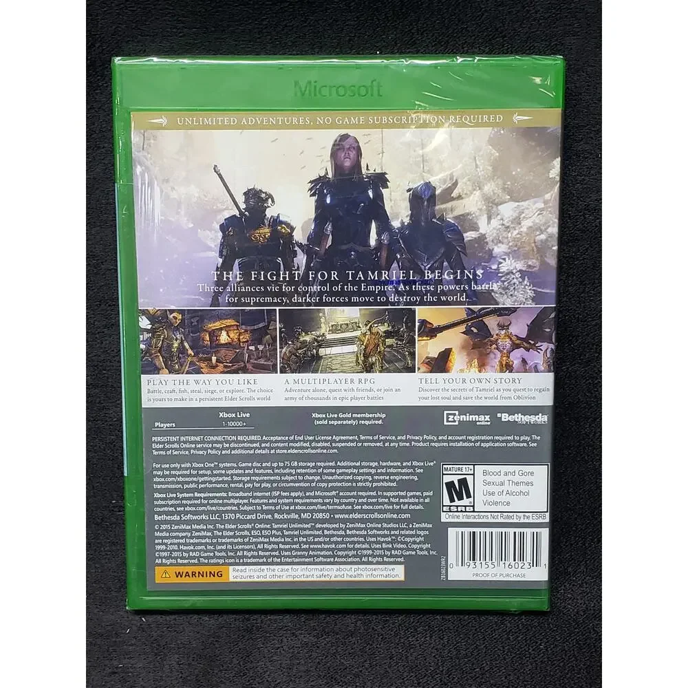 Microsoft The Elder Scrolls Online Tamriel Unlimited Greatest Hits Xbox One Game